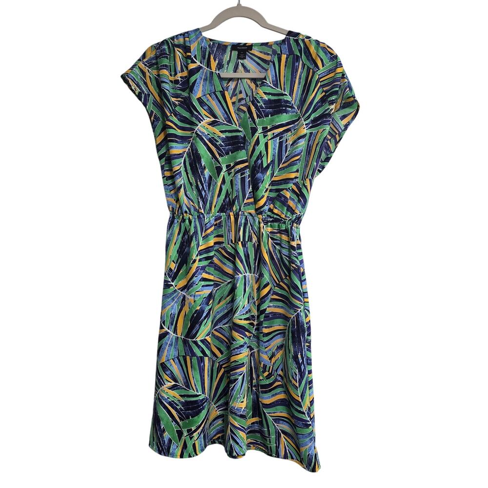 Halogen Tropical Short Sleeve Surplice Pockets Elastic Waist Size XS